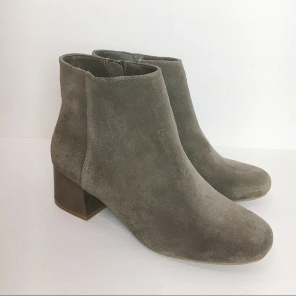 Kenneth Cole Womens Size 6 6M Dark‎ Taupe Brown Tan Suede Leather Ankle Boots